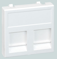 Simon SConnect Адаптер на 2 RJ45 CJ545U(FM), CJ546U(FM), шторка, 45х45мм, графит, KB76-14