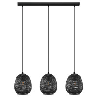 43266 Подвес DEMBLEBY, 3x40W (E27), L900, B200, H1100, сталь, черный/дерево, черный