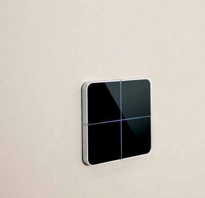 Basalte Выключатель 4-клавишный, enzo collection, цвет black glass