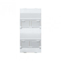 Simon Connect Белая Плата наклонная со штор на 4 модуля MD (RJ45, оптов), Cima-модуль 52x108мм, S80C-9