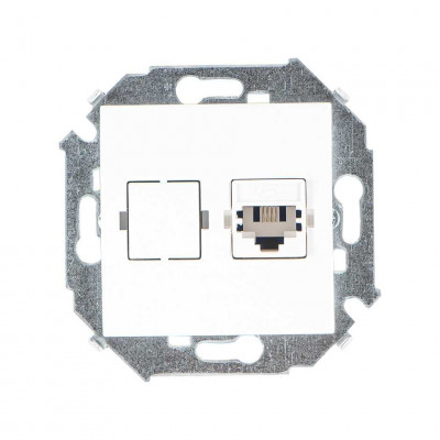Simon Simon15 Розетка телефонн. RJ11, винт. зажим, белая, 1591480-030