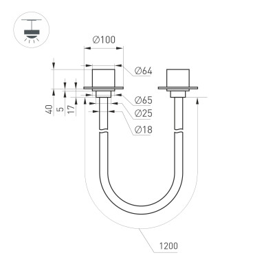 Светильник SP-TROPIC-BUILT-TRIMLESS-R18-L1200-18W Warm3000 (BK, 360 deg, 230V) (Arlight, IP20 Пластик, 3 года), 043389
