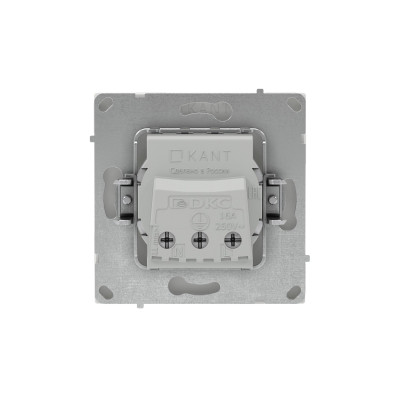 DKC KANT Розетка силовая, 2P+E, без з/ш, белый песок, 7010033