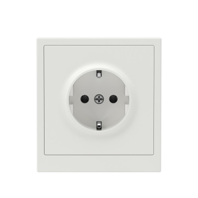 DKC KANT Розетка силовая, 2P+E, без з/ш, белый песок, 7010033