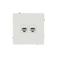 DKC KANT Компьютерная розетка RJ-45 без шторки, кат.6А двойная, белый песок, 7010674