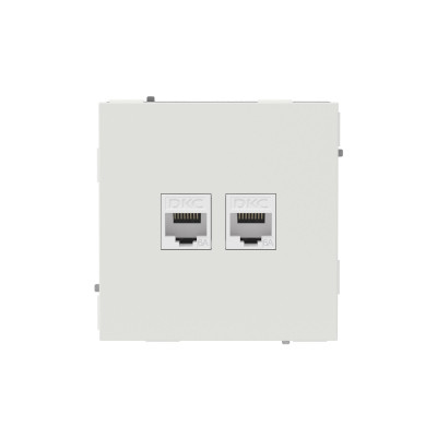 DKC KANT Компьютерная розетка RJ-45 без шторки, кат.6А двойная, белый песок, 7010674