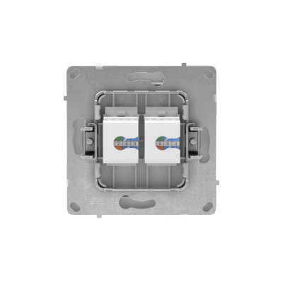 DKC KANT Компьютерная розетка RJ-45 без шторки, кат.6А двойная, белый песок, 7010674