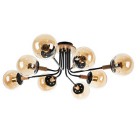 Arte Lamp OXFORD, Люстра, цвет арматуры - черный, цвет плафона/декора - КОНЬЯК, 8х60W E27, A2716PL-8BK