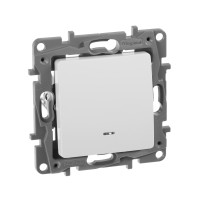 Legrand Выключатель одноклавишный с подсветкой/индикацией - Legrand Etika - 10А 250В безвинтовые зажимы - белый, 672203