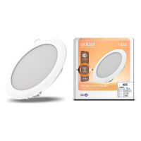 Светильник даунлайт Gauss Smart Home 16W 1500lm 2700К 220-240V IP20 165*38мм диммируемый LED 1/30, 2020122