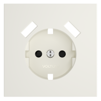 Накладка для розетки с заземлением и защитными шторками, с USB A+A, S70 (хлопок), VLS000913