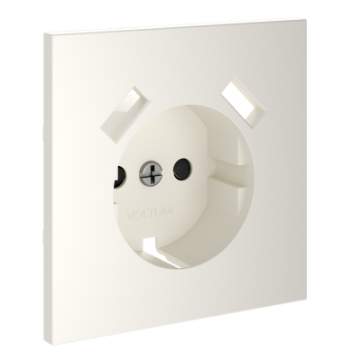 Накладка для розетки с заземлением и защитными шторками, с USB A+A, S70 (хлопок), VLS000913