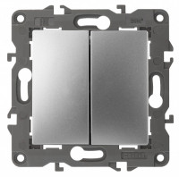 ЭРА 14-1106-03 Elegance Алюминий Переключатель 2-кл