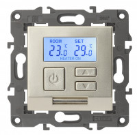 ЭРА 14-4111-04 Elegance Шампань Терморегулятор универс., 16А, 230В