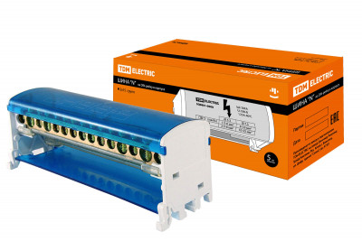 Шина "N" нулевая на DIN-рейку в корпусе 2х15групп TDM Electric, SQ0801-0008