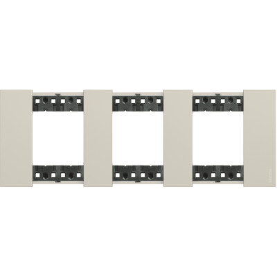 KA4802M3KM Bticino LIVING NOW. Декоративная рамка 3 поста (2+2+2 модуля).Цвет Песочный., KA4802M3KM