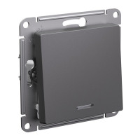 ATN001463 - ATLASDESIGN 1-клавишный ПЕРЕКЛЮЧАТЕЛЬ с подсветкой, сх.6а, 10АХ, механизм, БАЗАЛЬТ, Systeme Electric