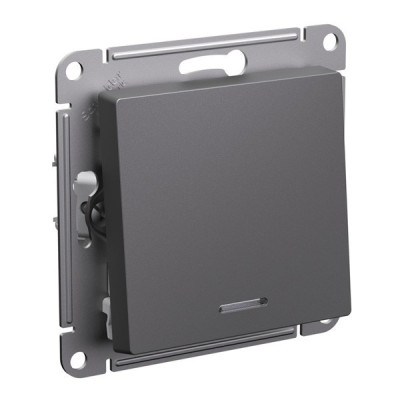 ATN001463 - ATLASDESIGN 1-клавишный ПЕРЕКЛЮЧАТЕЛЬ с подсветкой, сх.6а, 10АХ, механизм, БАЗАЛЬТ, Systeme Electric