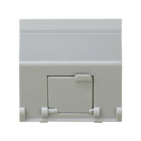 Simon 27 Розетка наклонная для передачи данных со шторкой на 1 разъем RJ45 серого цвета S27, 27081-37