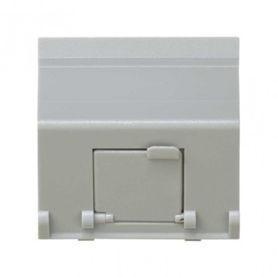 Simon 27 Розетка наклонная для передачи данных со шторкой на 1 разъем RJ45 серого цвета S27, 27081-37