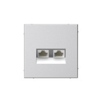GAL000385 - ARTGALLERY РОЗЕТКА двойная компьютерная RJ45+RJ45, кат. 5е, механизм, АЛЮМИНИЙ, Systeme Electric
