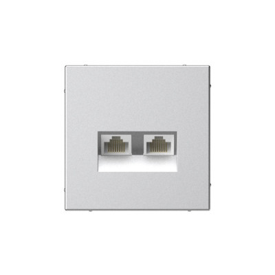 GAL000385 - ARTGALLERY РОЗЕТКА двойная компьютерная RJ45+RJ45, кат. 5е, механизм, АЛЮМИНИЙ, Systeme Electric