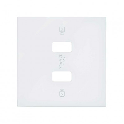 Simon 10001096-230 Накладка для зарядного устройства 2хUSB цвета белый матовый S100