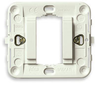 Vimar Суппорт для 1 модуля гладкий с защелками белый, 17080.B