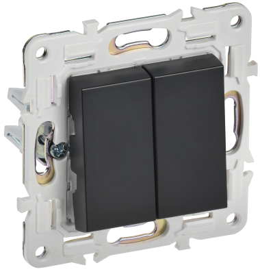 SKANDY Выключ. 2-кл. прох. 10А SK-V05Bl черн. IEK, SK-V22-0-10-K02