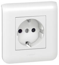 Legrand Розетка 2к+з, цвет белый, серия Mosaic