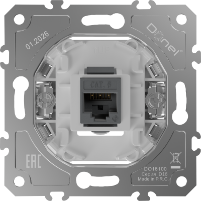 Donel D16  Механизм розетки RJ45 одиночная cat.6/ClassE-8, DO16100