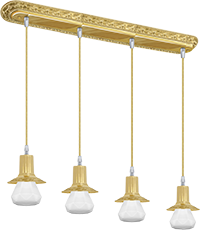 FD1077SOB Fede MILANO Светильник потолочный подвесной c четырьмя лампами без плафонов MILANO, Bright Gold