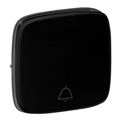 Legrand Valena ALLURE.Лицевая панель для кнопочного выключателя, с символом "звонок".Антрацит, 755018