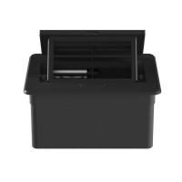 Donel Настольный встраиваемый выдвижной розеточный блок 4 мод. (2 мод. 45х45), черный, DDSB4RB