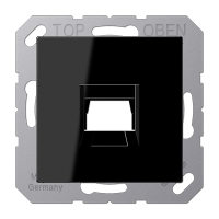 Kрышка для 1-го разъема; без видимого винта; подпружиненная шторка; термопласт; черный, A1569-1WESW