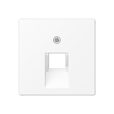 Крышка для одинарных телефонных и компьютерных розеток (UAE), фиксация винтом; термопласт; белый матовый; A500, A569-1BFPLUAWWM