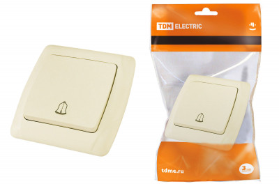 Кнопка звонковая 6А сл. кость "Онега" TDM Electric, SQ1805-0036
