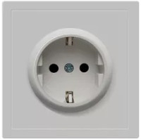 Розетка электрическая 2к+з, Donel серия R98, цвет Матовый Серый