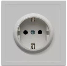 Розетка электрическая 2к+з, Donel серия R98, цвет Матовый Серый