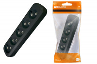 Колодка розеточная 5 гнезд 2П б/з 10А 250В черная TDM Electric, SQ1806-0134