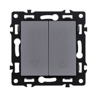 Механизм управления жалюзи 2-клавишный, серый Kollinger Asthetik AS-013GY