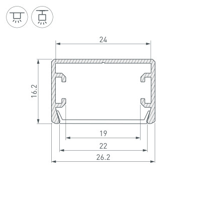 Профиль PLS-LOCK-H16-SMT-3000 ANOD BLACK (Arlight, Алюминий), 044807