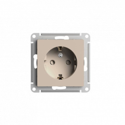 ATN001245 - ATLASDESIGN РОЗЕТКА с заземлением со шторками, 16А, механизм, ПЕСОЧНЫЙ, Systeme Electric