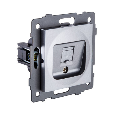 Розетка телефонная RJ11, серый Kollinger REA-009GY для Aspekt, Eleganz, Reflex