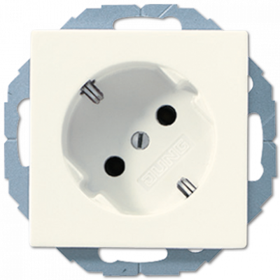 Штепсельная розетка SCHUKO 16A 250V~ ; угол наклона 45 °; слоновая кость, A520-45KI