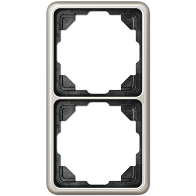 Рамка для вертикальной и горизонтальной установки, 2 поста; металл; платина; CD500, CD582PT