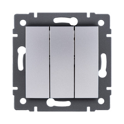 Выключатель 3-клавишный 10А/250В, изогнутый, серый Kollinger REA-R-012GY для Aspekt, Eleganz, Reflex