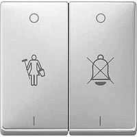 SD Клавиша 2-наяс линзами и c cимволами "Вызов горничной", "Не звонить", стальн.