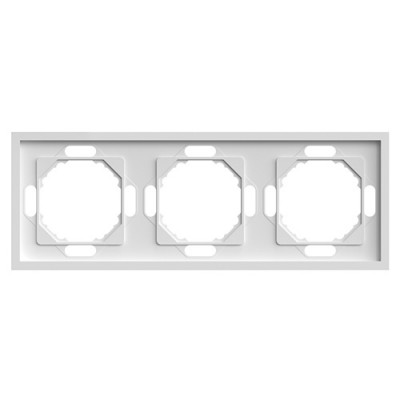 Feron Рамка 3-местная, серия Эмили, PFR00-5003-01, белый фарфор, soft touch, 49886, STEKKER