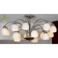 LUSSOLE APIRO Люстра потолочная, цвет основания - хром, плафон - стекло (цвет - белый), 15x10W E27, GRLSF-2403-15